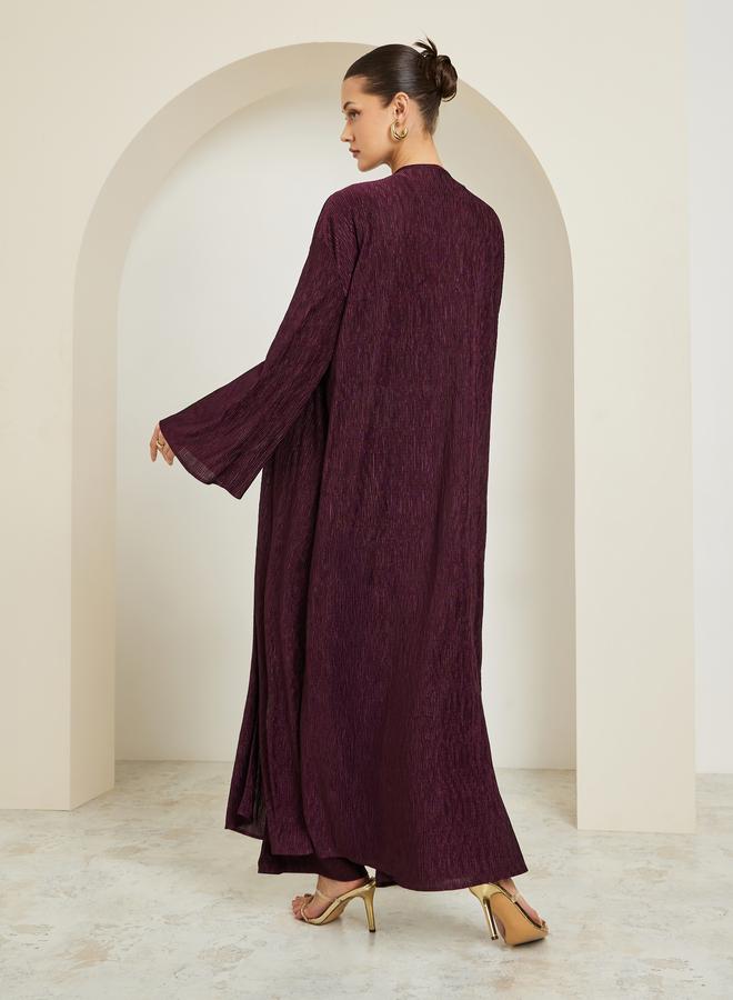 ستايلي كيمونو طويل بليسيه بقصة عادية - Image 3